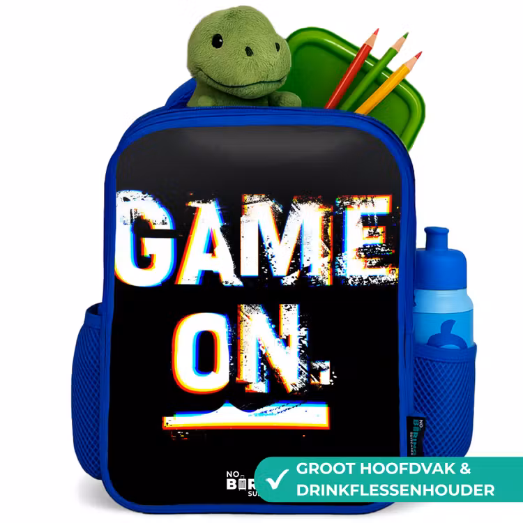 Kinderrugzak - Blauw - Game on in zwart wit — 5