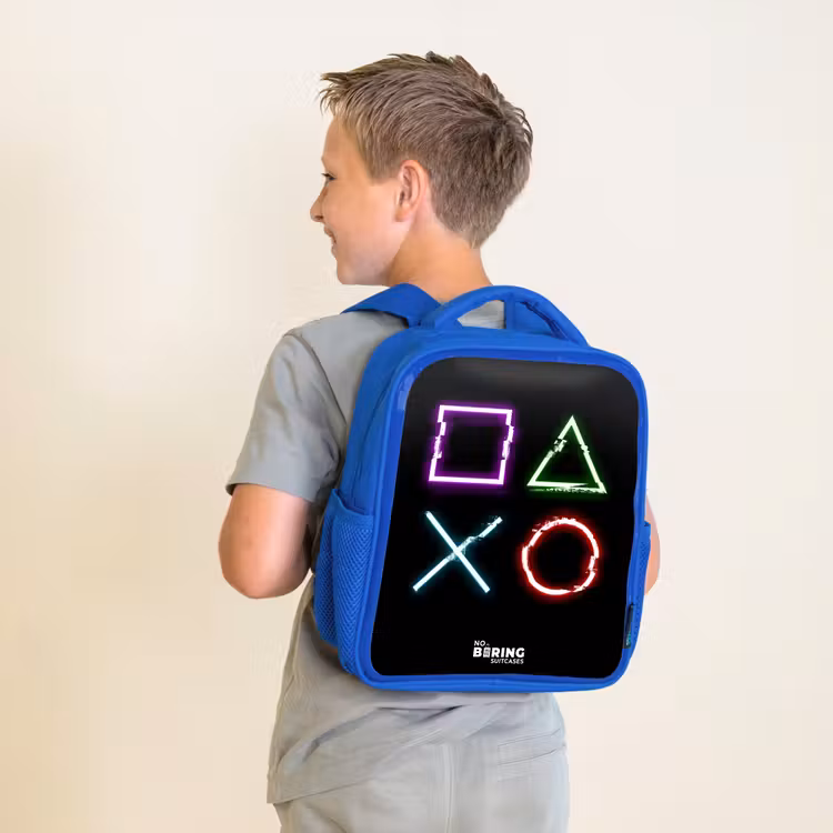 Kinderrugzak - Blauw - Knoppen van een gameconsole — 3