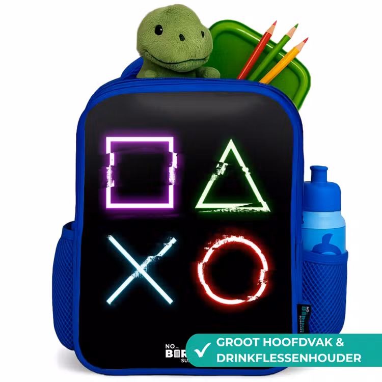 Kinderrugzak - Blauw - Knoppen van een gameconsole — 5