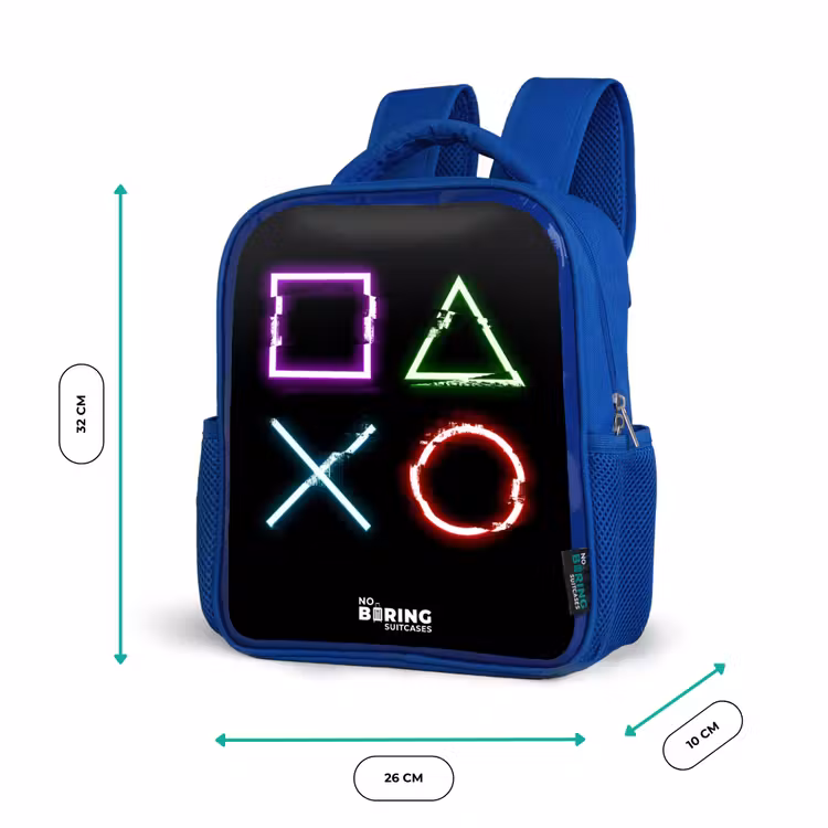 Kinderrugzak - Blauw - Knoppen van een gameconsole — 6