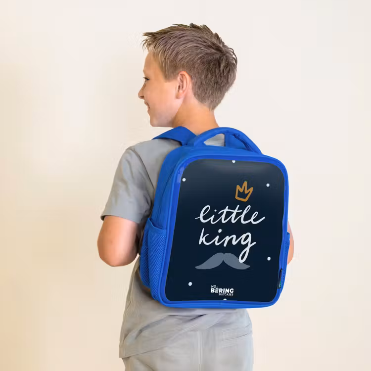 Kinderrugzak - Blauw - Little king met stippen — 3