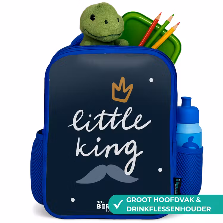 Kinderrugzak - Blauw - Little king met stippen — 5