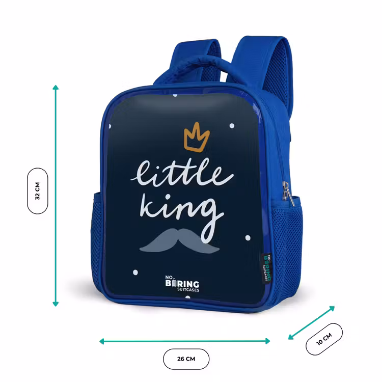 Kinderrugzak - Blauw - Little king met stippen — 6