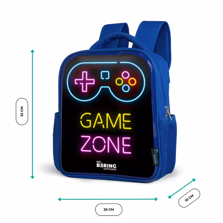 Kinderrugzak - Blauw - Qoute met neonkleuren — 6