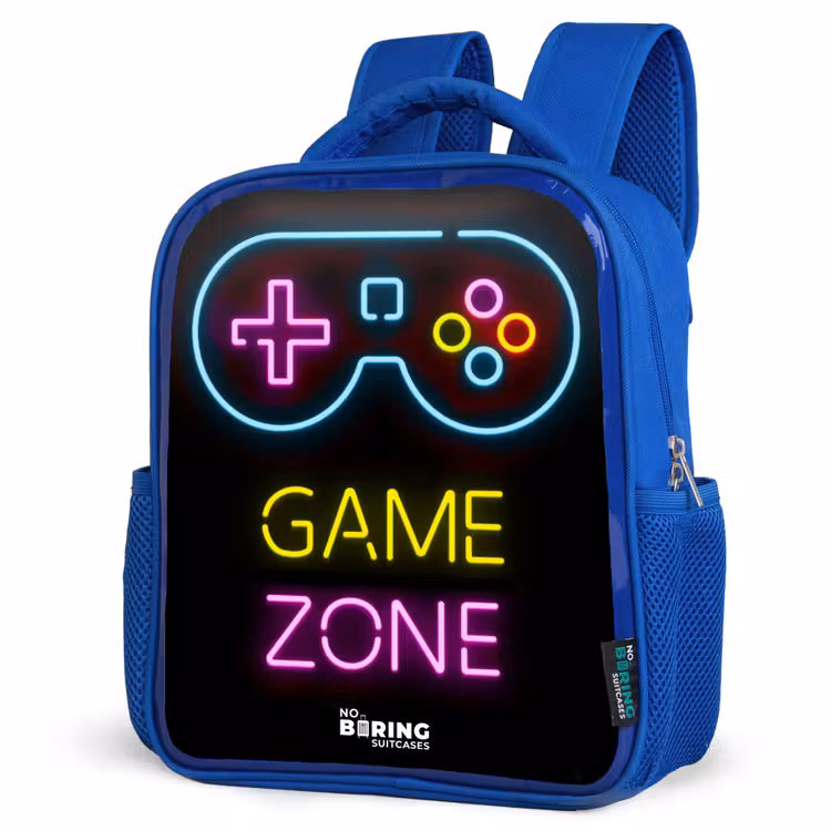 Kinderrugzak - Blauw - Qoute met neonkleuren — 9