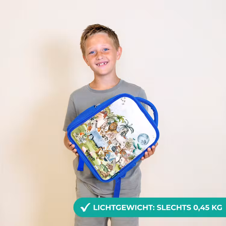Kinderrugzak - Blauw - Busje met allemaal dieren — 2