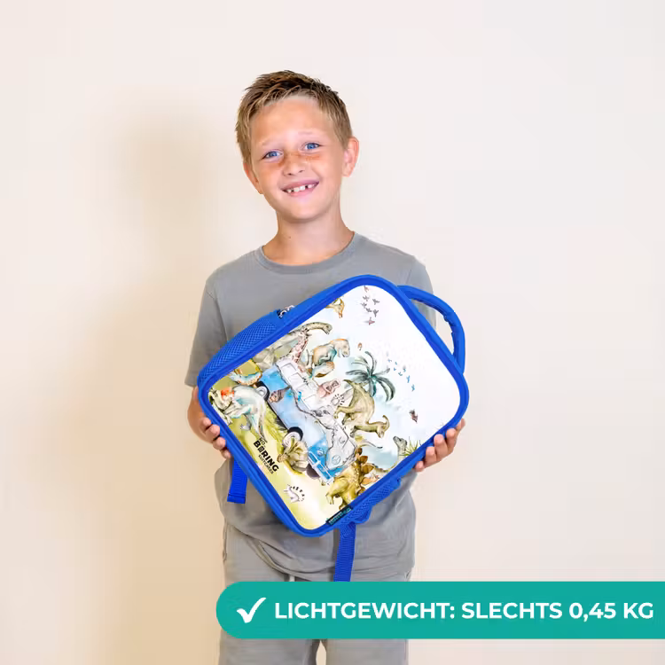 Kinderrugzak - Blauw - Busje met dino's — 2