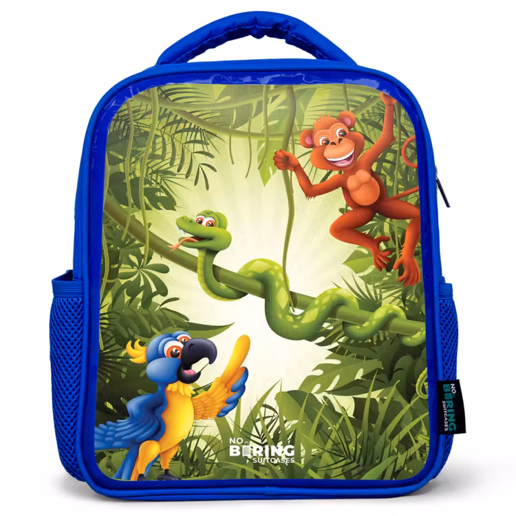 Kinderrugzak - Blauw - Dieren in de jungle — 1