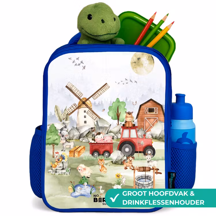 Kinderrugzak - Blauw - dieren op een boederij — 5