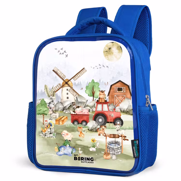 Kinderrugzak - Blauw - dieren op een boederij — 9