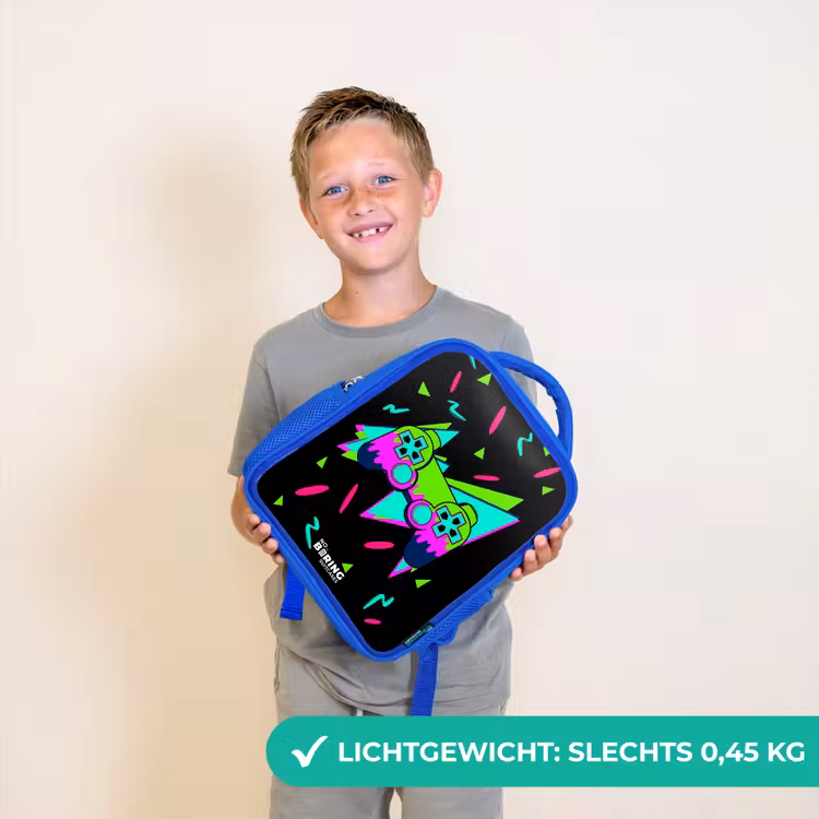 Kinderrugzak - Blauw - Neon controller op zwart — 2