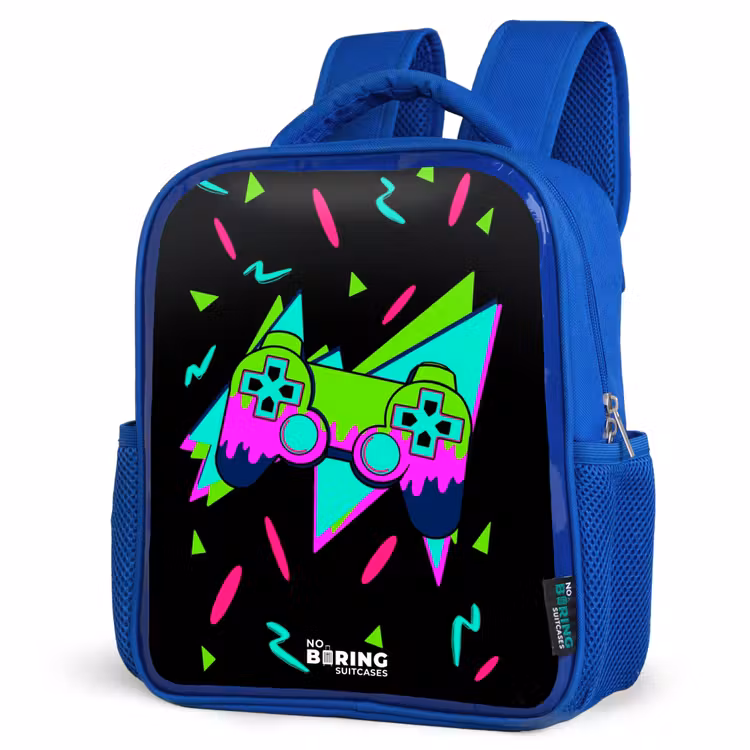 Kinderrugzak - Blauw - Neon controller op zwart — 9
