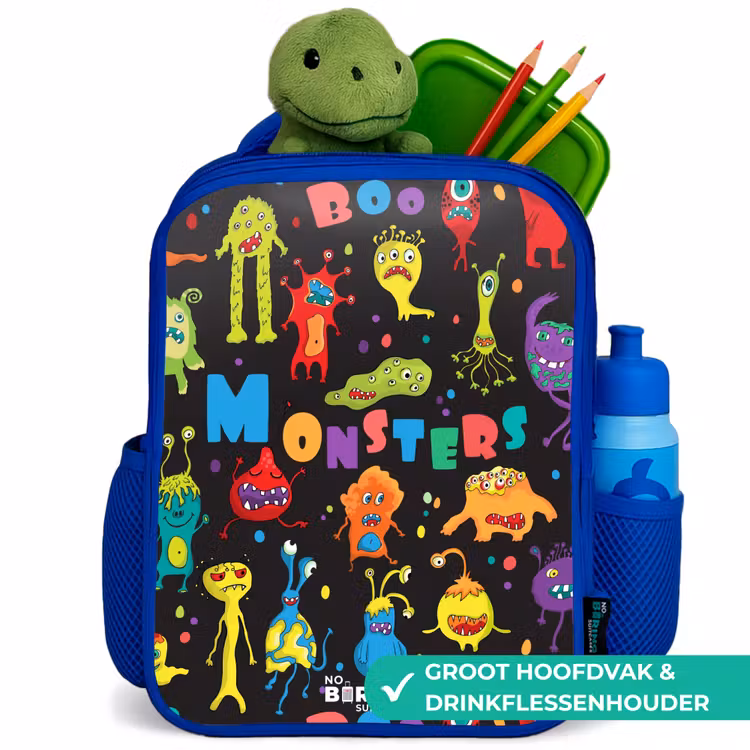 Kinderrugzak - Blauw - Patroon van monsters — 5