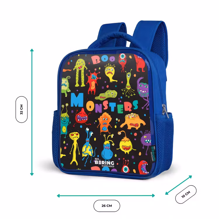 Kinderrugzak - Blauw - Patroon van monsters — 6