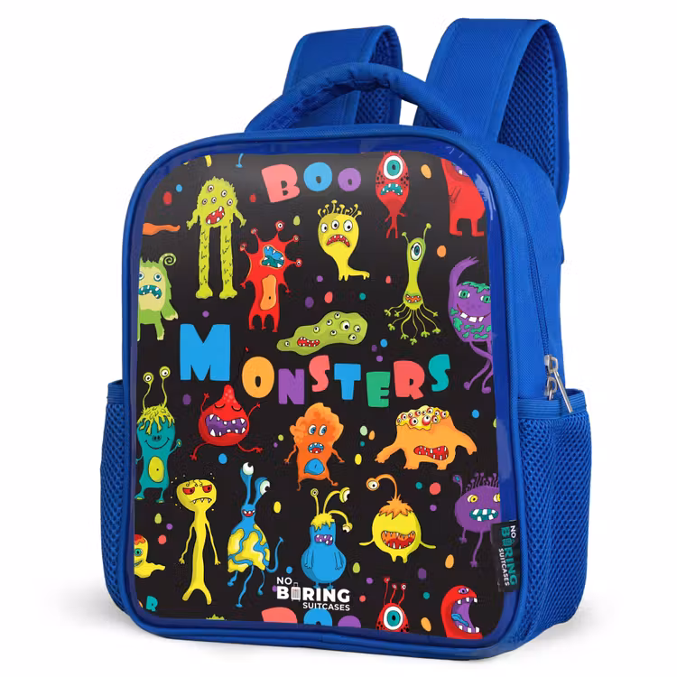 Kinderrugzak - Blauw - Patroon van monsters — 9