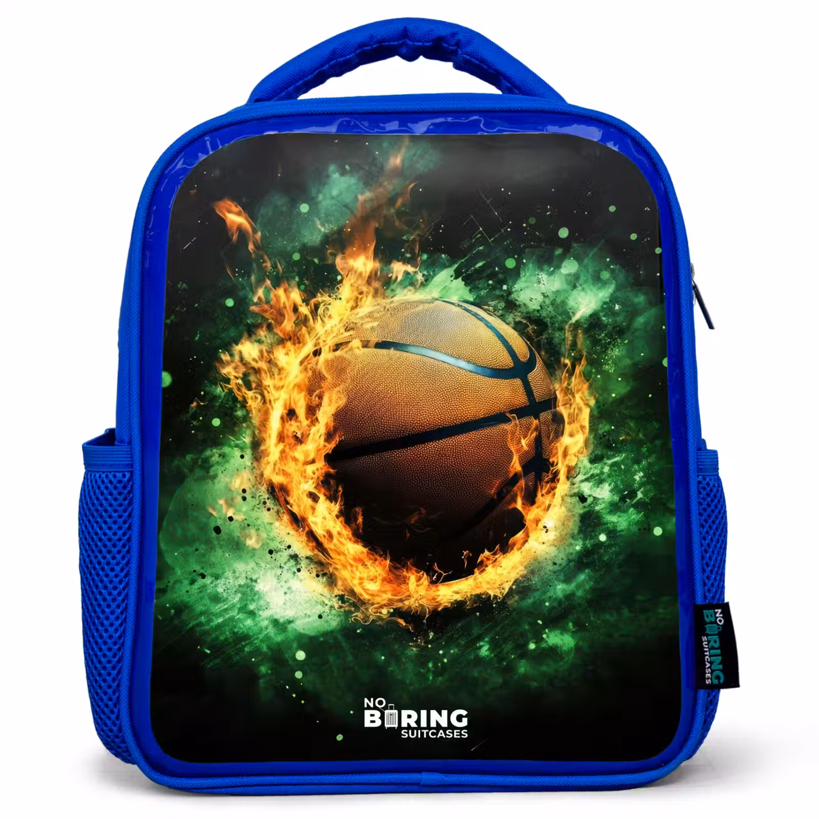 Kinderrugzak - Blauw - Basketbal in vlammen en explosieve energie — 1
