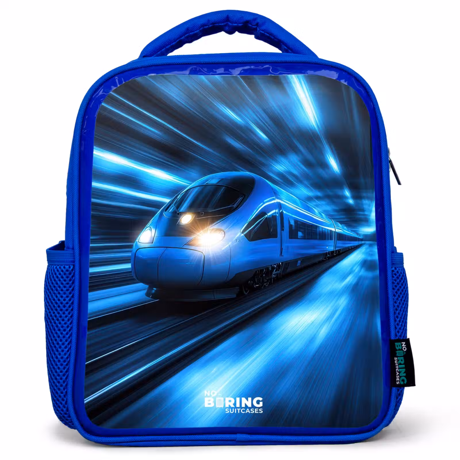 Kinderrugzak - Blauw - Supersnelle trein in neonblauwe tunnel — 1