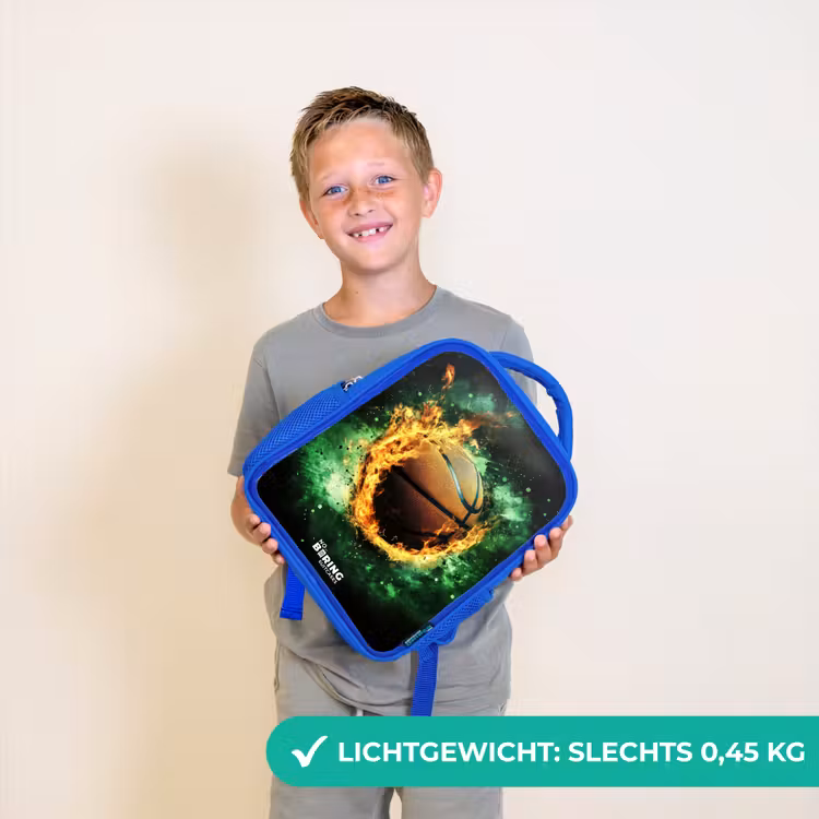 Kinderrugzak - Blauw - Basketbal in vlammen en explosieve energie — 2