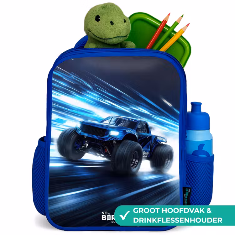 Kinderrugzak - Blauw - Monstertruck raast door lichtsnelheid — 5