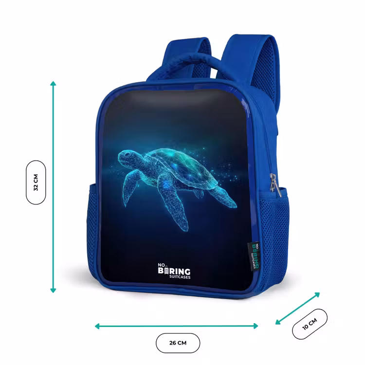 Kinderrugzak - Blauw - Lichtgevende schildpad in digitale oceaan — 6