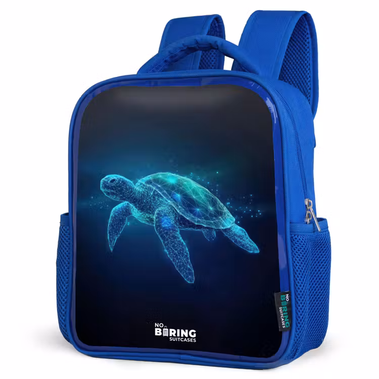 Kinderrugzak - Blauw - Lichtgevende schildpad in digitale oceaan — 9