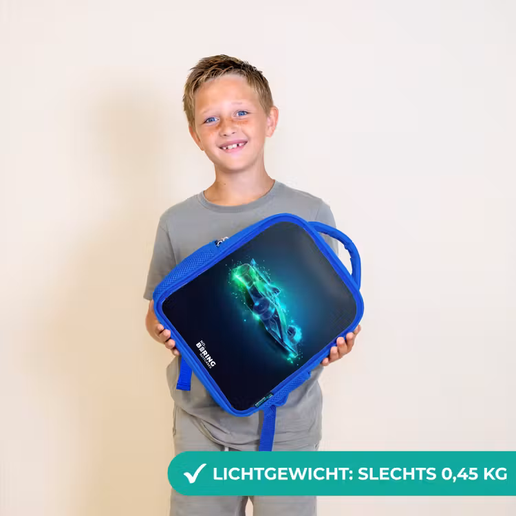 Kinderrugzak - Blauw - Neon racewagen in digitale stijl — 2