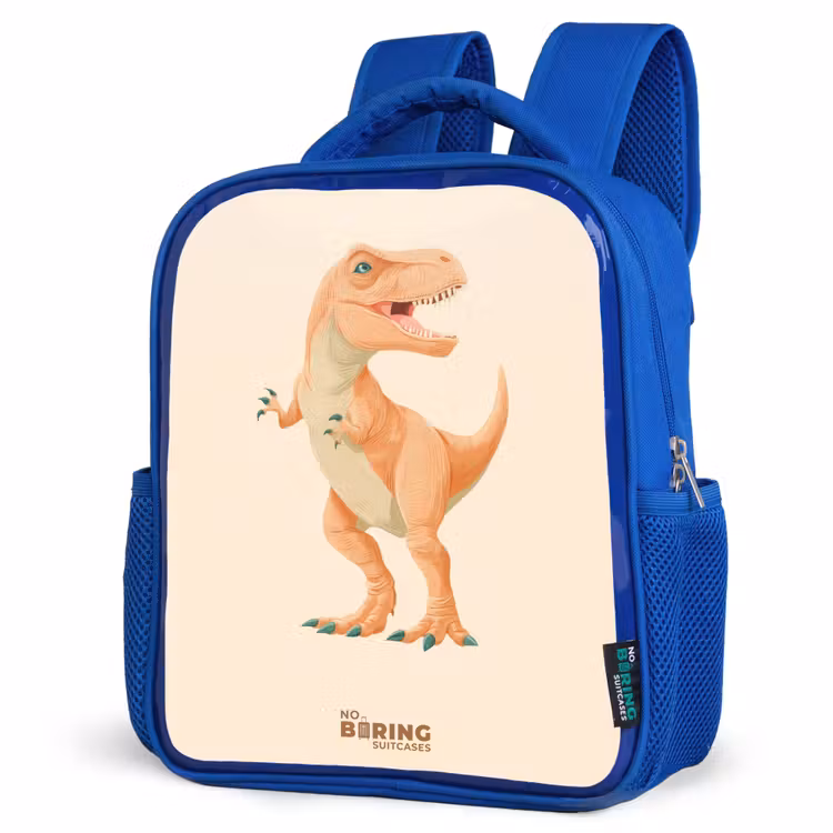 Kinderrugzak - Blauw - T-rex dino in oranje kleuren — 9