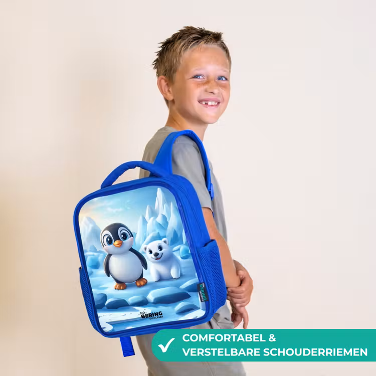 Kinderrugzak - Blauw - Pinguïn en ijsbeertje op ijsschotsen — 4