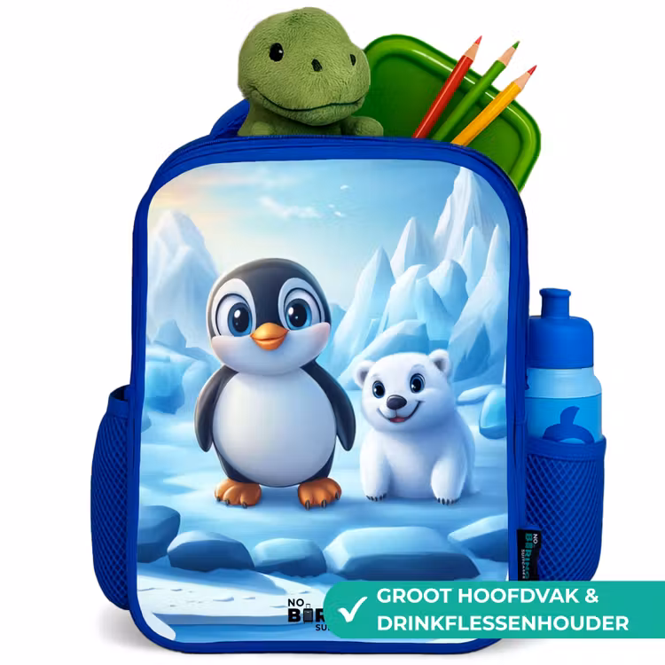 Kinderrugzak - Blauw - Pinguïn en ijsbeertje op ijsschotsen — 5