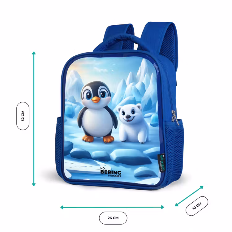 Kinderrugzak - Blauw - Pinguïn en ijsbeertje op ijsschotsen — 6