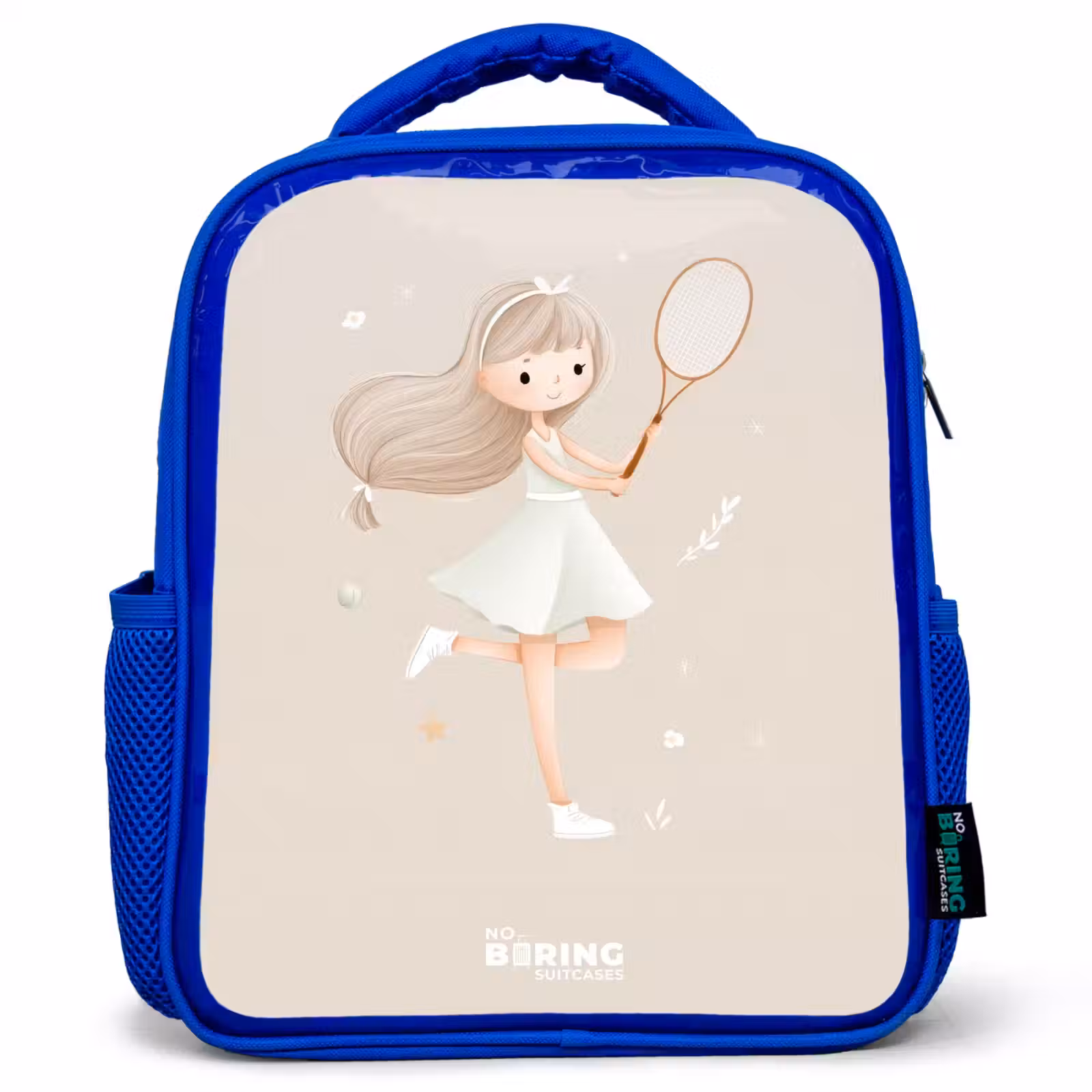 Kinderrugzak - Blauw - Meisje speelt tennis in beige kleuren — 1