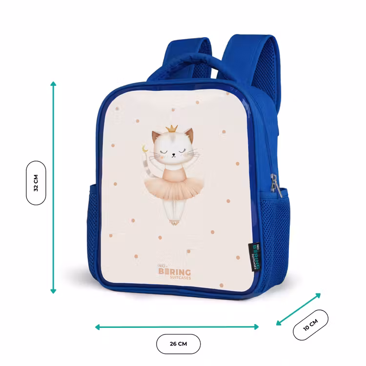 Kinderrugzak - Blauw - Ballerina kitten in beige kleuren — 6