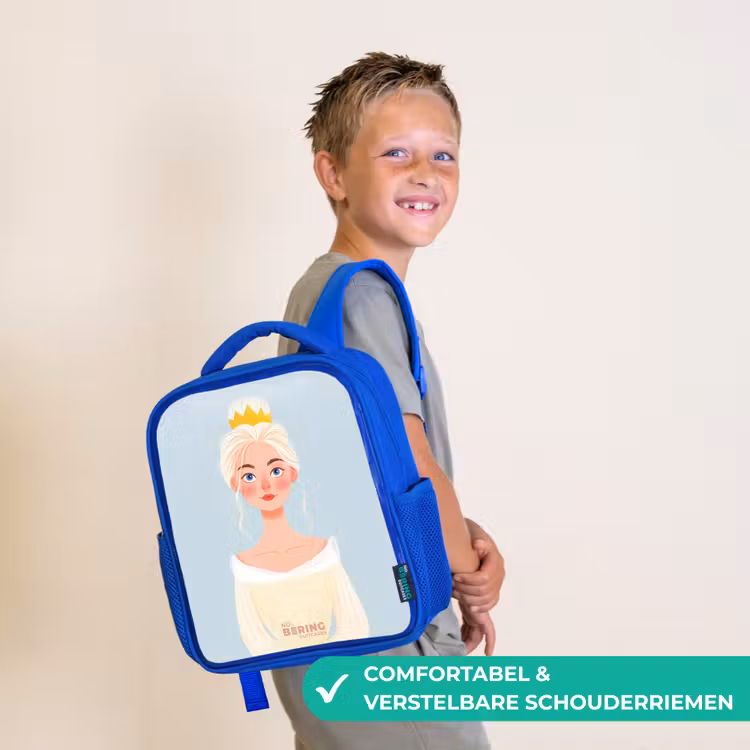 Kinderrugzak - Blauw - Prinses met een gouden kroon - Blauw — 4