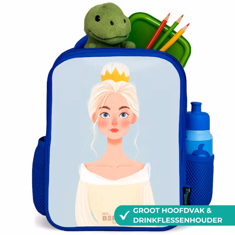 Kinderrugzak - Blauw - Prinses met een gouden kroon - Blauw — 5