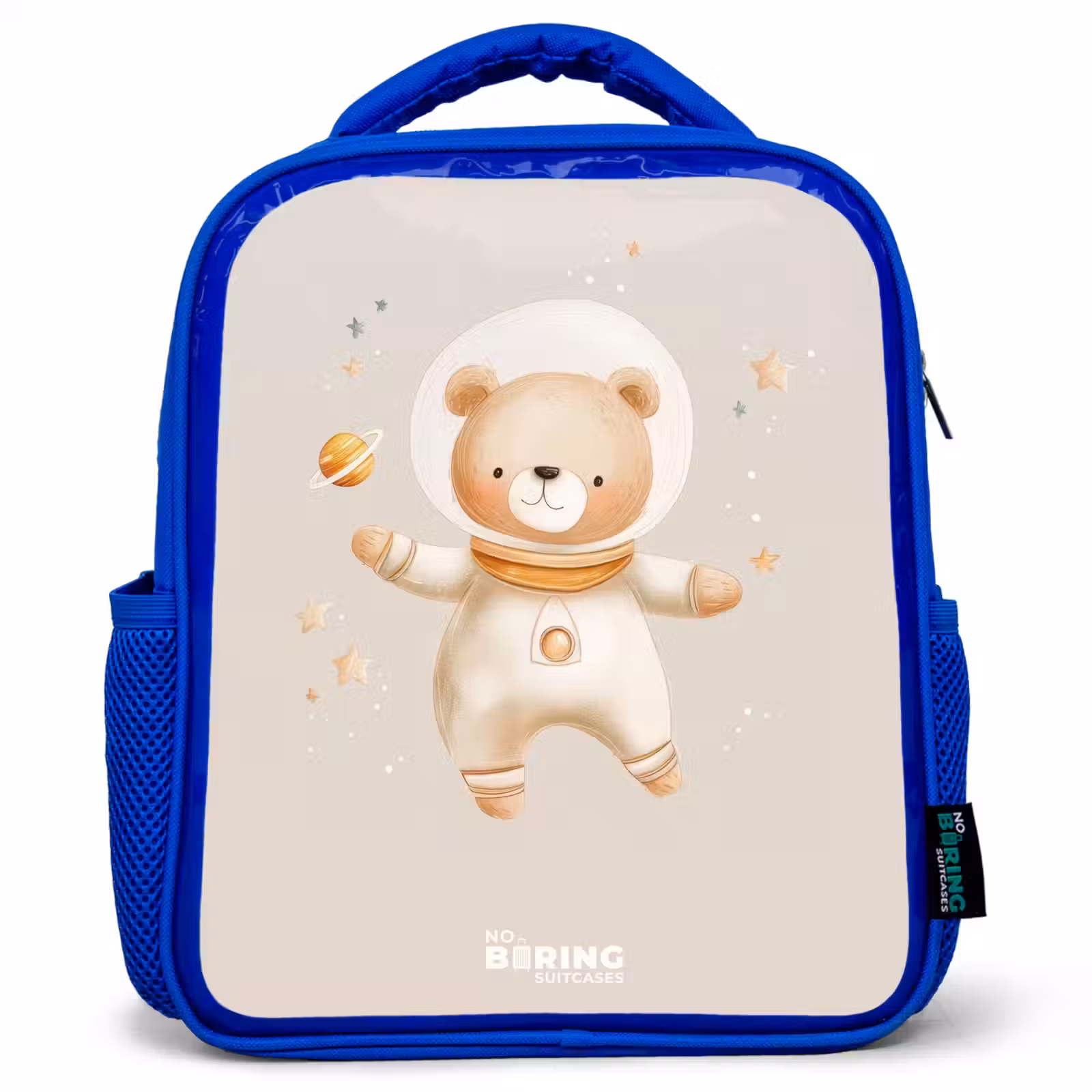 Kinderrugzak - Blauw - Beige ruimtebeer zweeft tussen sterren — 1