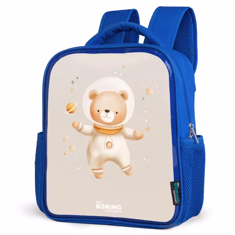 Kinderrugzak - Blauw - Beige ruimtebeer zweeft tussen sterren — 9