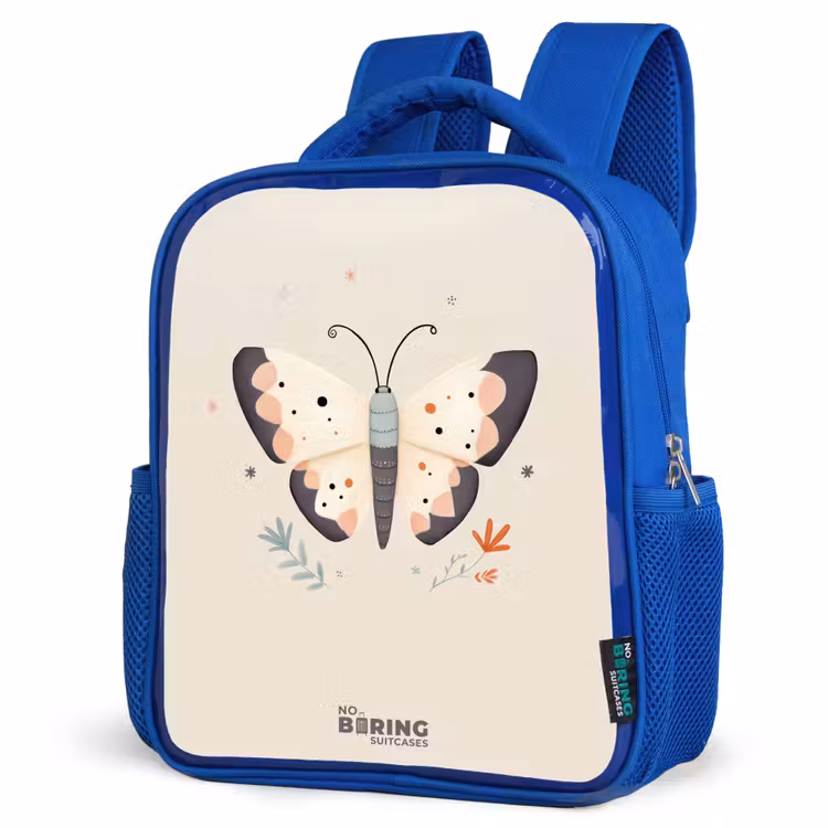 Kinderrugzak - Blauw - Vlinder in neutrale pastel kleuren — 9