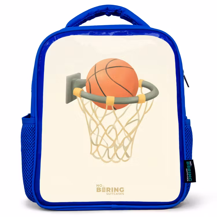 Kinderrugzak - Blauw - Basketbal in neutrale kleuren — 1