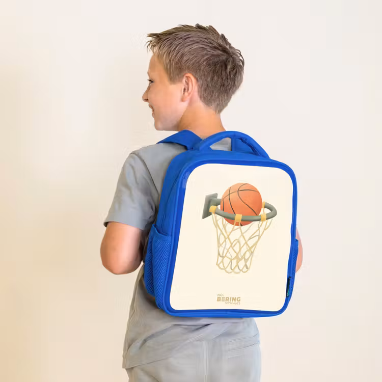 Kinderrugzak - Blauw - Basketbal in neutrale kleuren — 3