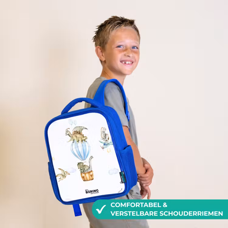 Kinderrugzak - Blauw - Dwalende dino's β 4