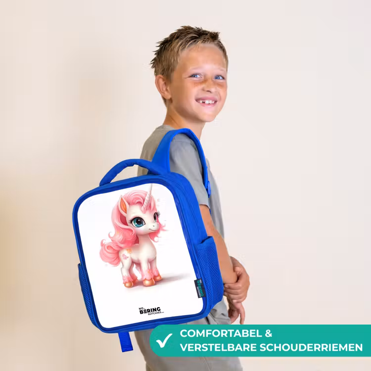 Kinderrugzak - Blauw - Eenhoorn met roze manen — 4