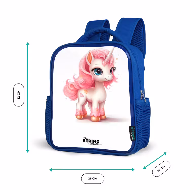 Kinderrugzak - Blauw - Eenhoorn met roze manen — 6