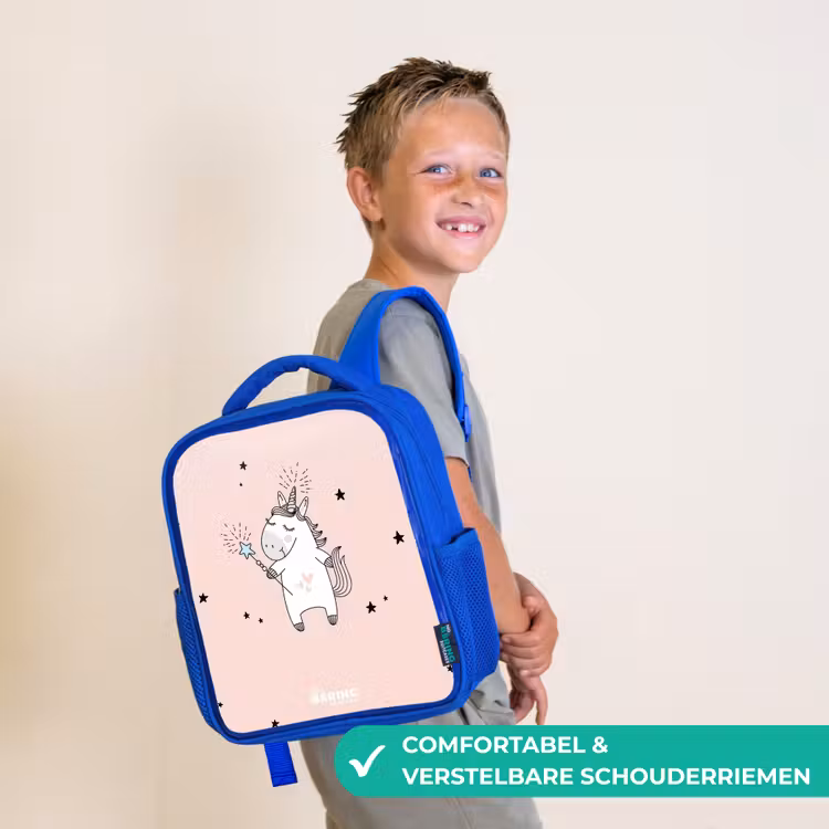 Kinderrugzak - Blauw - Getekende eenhoorn met toverstaf — 4