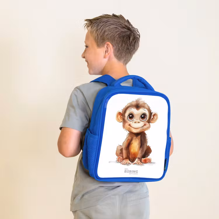 Kinderrugzak - Blauw - Baby aap — 3