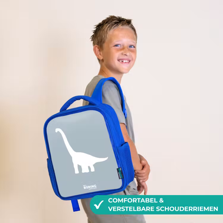 Kinderrugzak - Blauw - Blauw met Brachiosaurus dino — 4