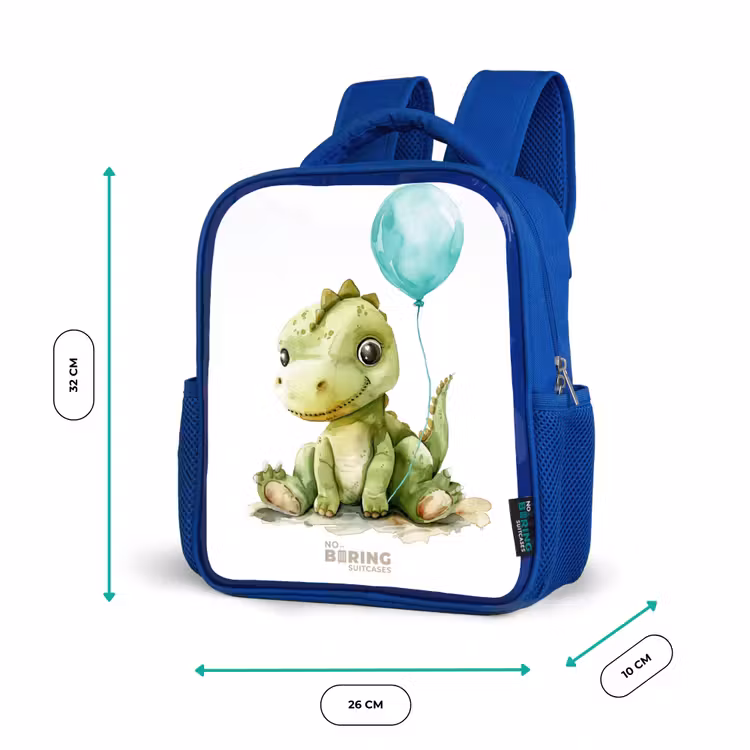 Kinderrugzak - Blauw - Dino met blauwe ballon — 6