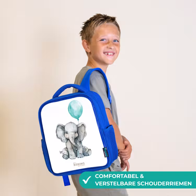 Kinderrugzak - Blauw - Olifant met blauwe ballon — 4