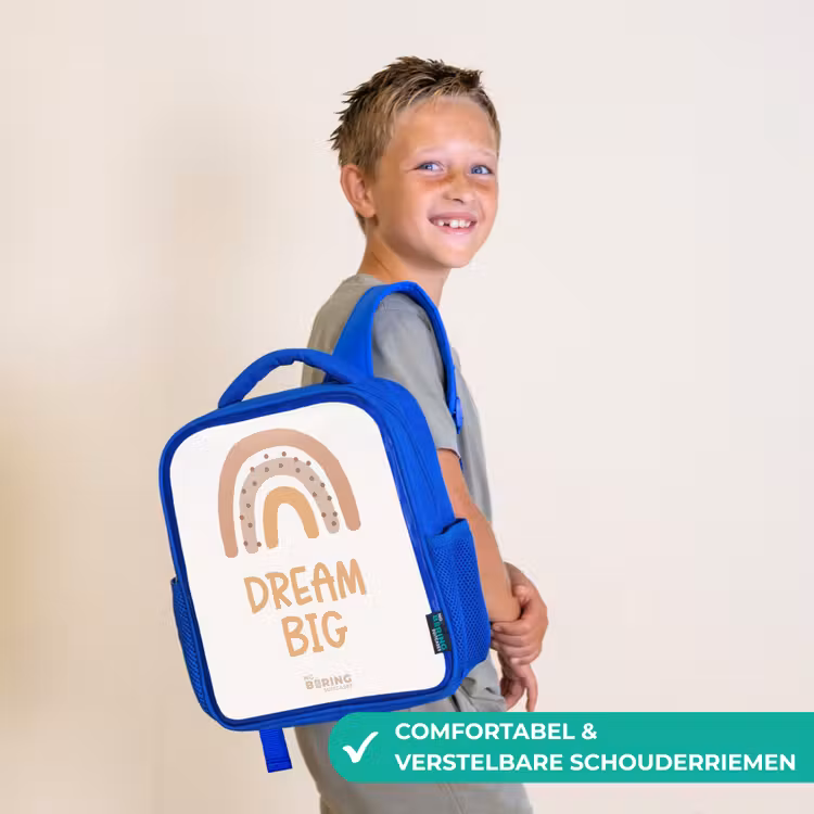 Kinderrugzak - Blauw - Regenboog met de quote 'Dream Big' — 4