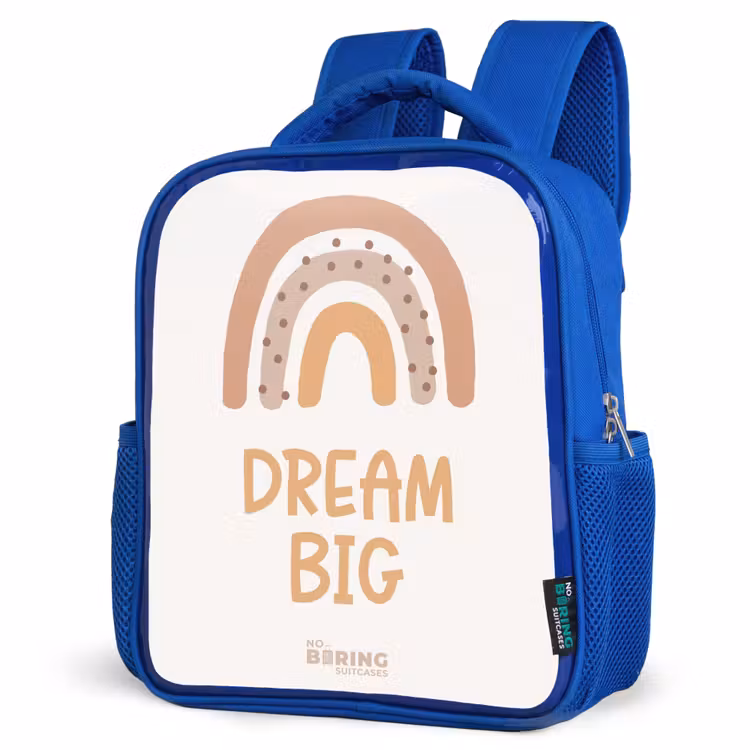 Kinderrugzak - Blauw - Regenboog met de quote 'Dream Big' — 9
