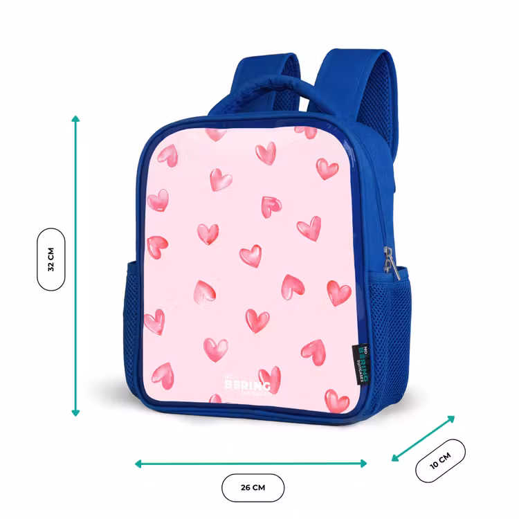 Kinderrugzak - Blauw - Roze hartjes — 6